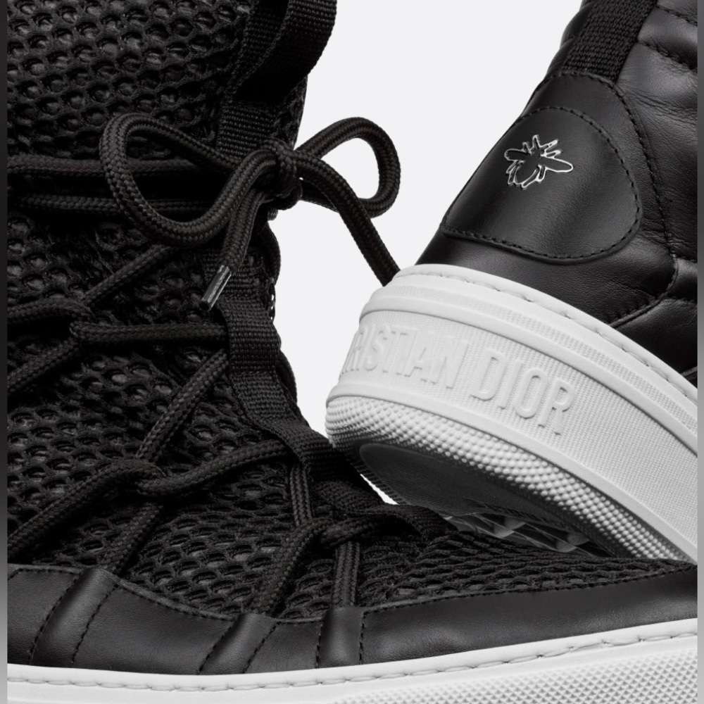 Dior Black Mesh and Leather Winter Boots